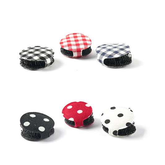 KAMIPITA 　folding round Hair clips that leave no trace　Standard series (dot pattern, plaid pattern, striped pattern)　hairpins, hair clips, hair ties (folding round 2.1 * 1inches)