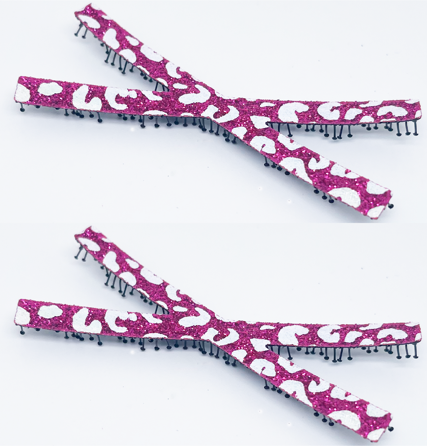 KAMIPITA Glitter Pattern Cross(X) 2pieces,Glittery material sparkling cutely) Stick-on Hair Accessories