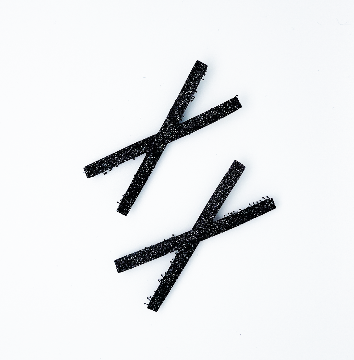 KAMIPITA Glitter Pattern Cross(X) 2pieces,Glittery material sparkling cutely) Stick-on Hair Accessories