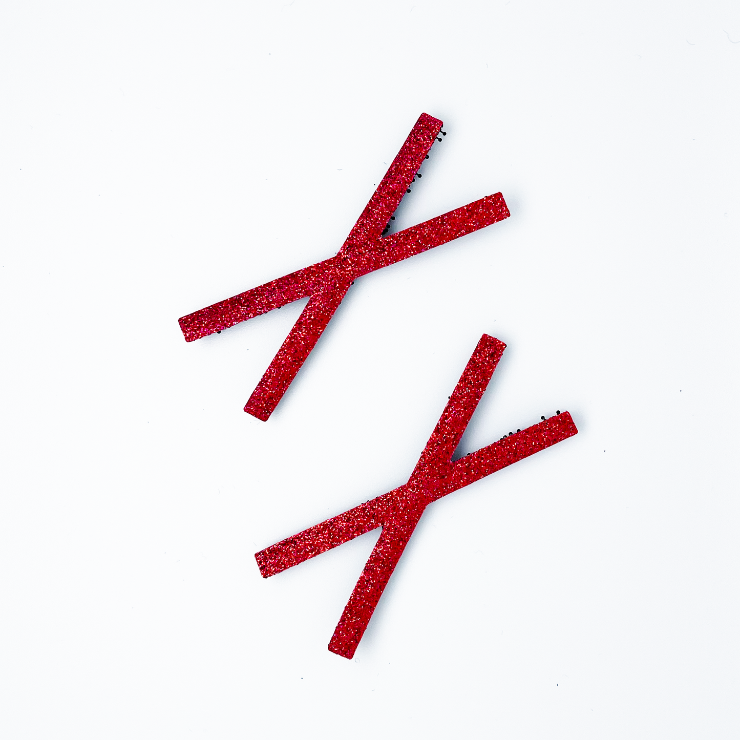 KAMIPITA Glitter Pattern Cross(X) 2pieces,Glittery material sparkling cutely) Stick-on Hair Accessories