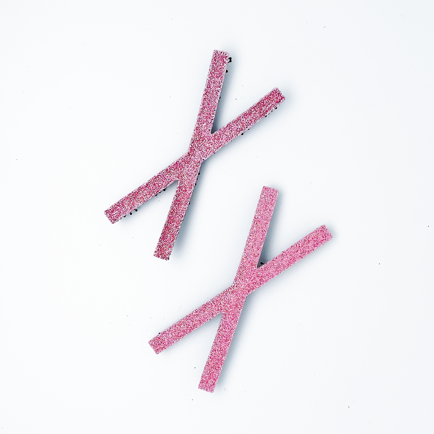 KAMIPITA Glitter Pattern Cross(X) 2pieces,Glittery material sparkling cutely) Stick-on Hair Accessories