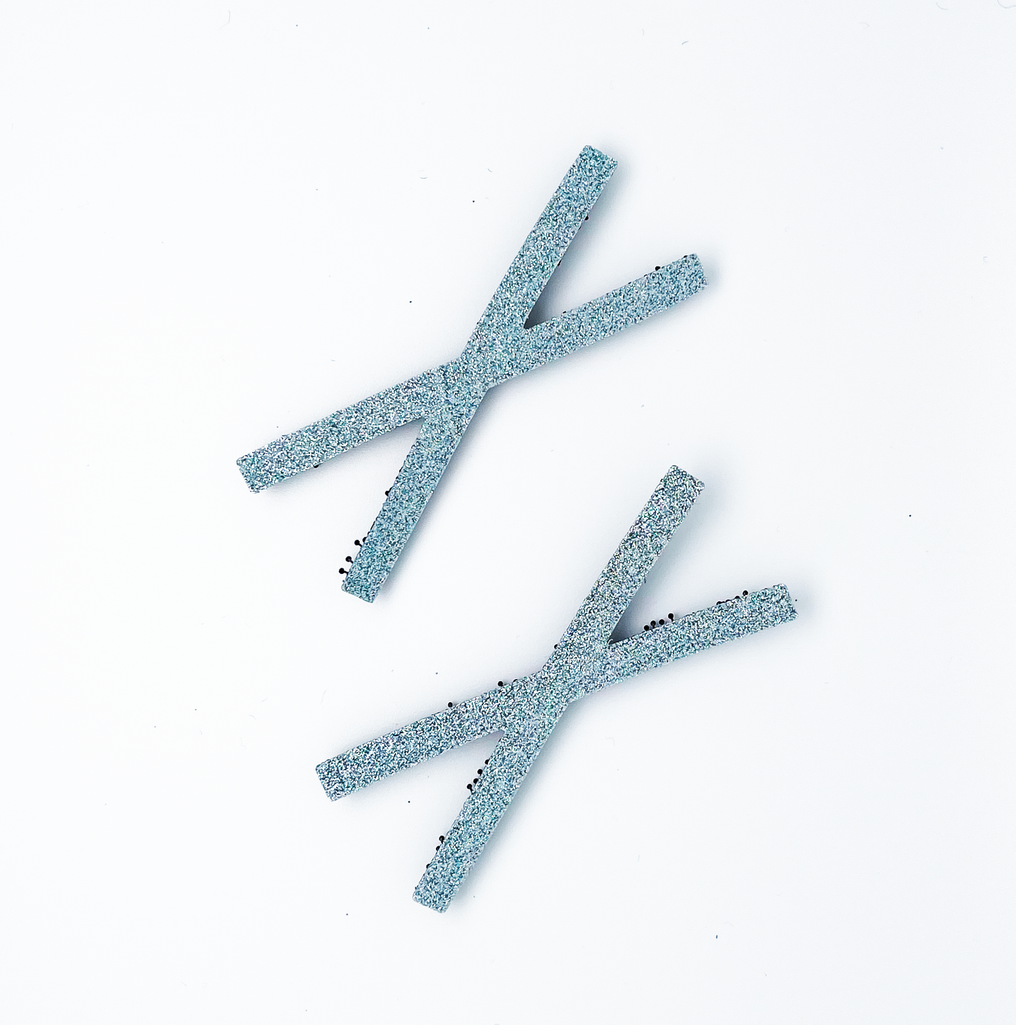 KAMIPITA Glitter Pattern Cross(X) 2pieces,Glittery material sparkling cutely) Stick-on Hair Accessories