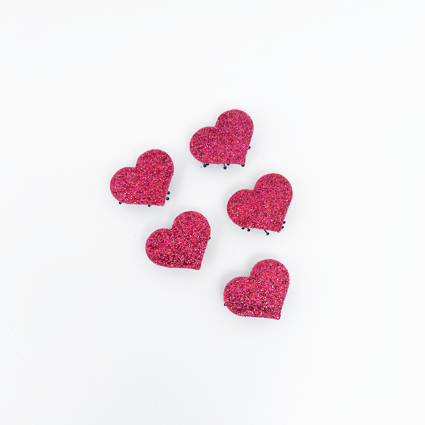 Kamipita Glitter super mini heart  0.78inches　hair ties, hairpins,ribbon hair clip,hair ribbon,accessories,hair barrettes,hair ties,gl,Hairclip (5 Ultra Mini Heart )